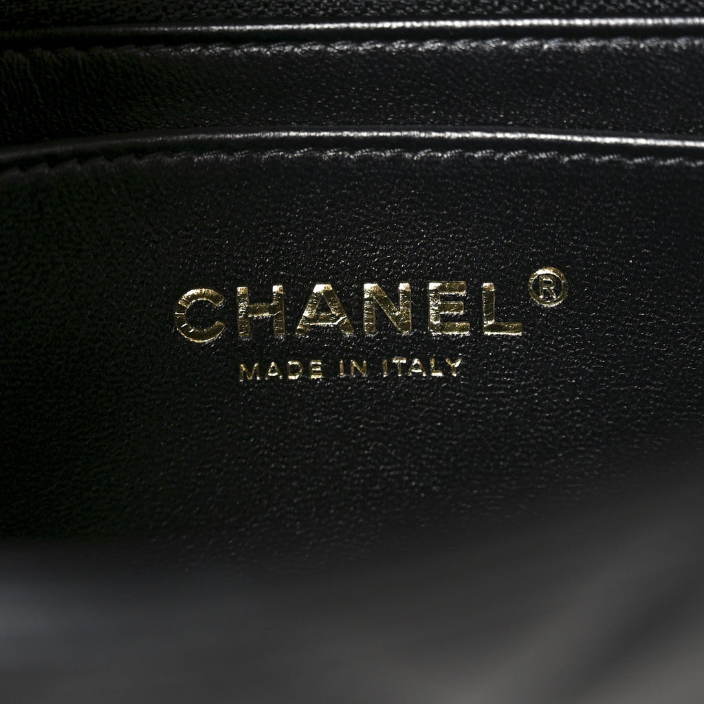 Chanel Lambskin Quilted Mini Rectangular Flap Black