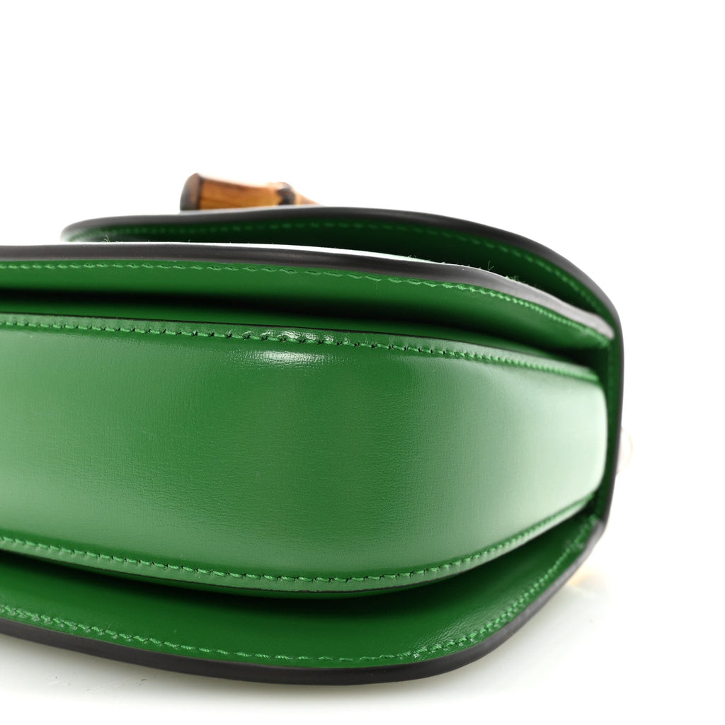 Gucci Boarded Dyana Lux Calfskin Web Small Bamboo 1947 Top Handle Bag Spring Green