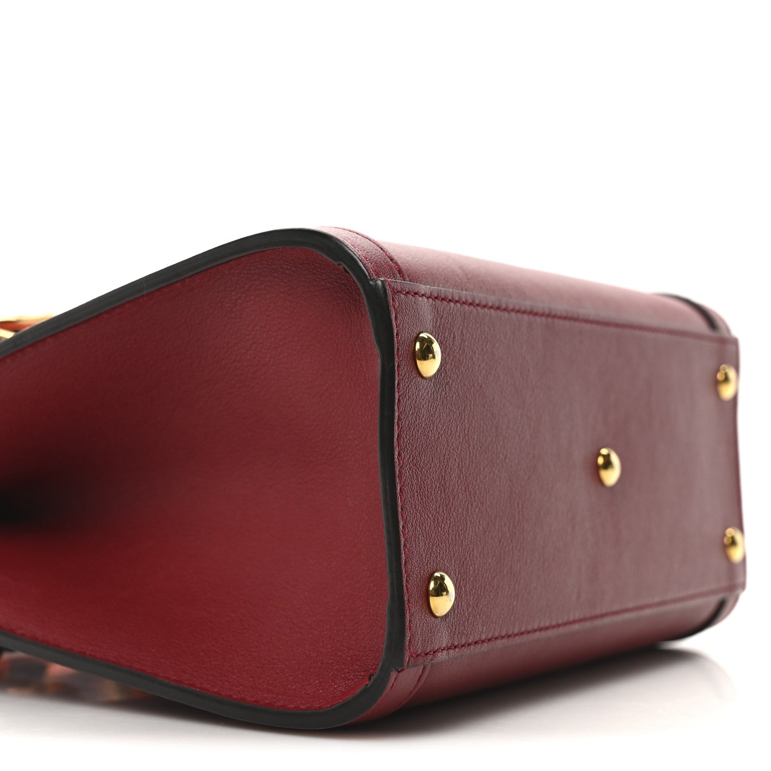 Gucci Wonka Grain Calfskin Mini Diana Tote Bag Dark Red Orange Fluo