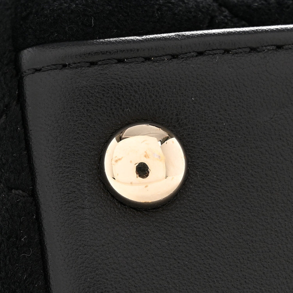 Chanel Velvet Crystal Quilted Extra Mini Coco Handle Flap Black