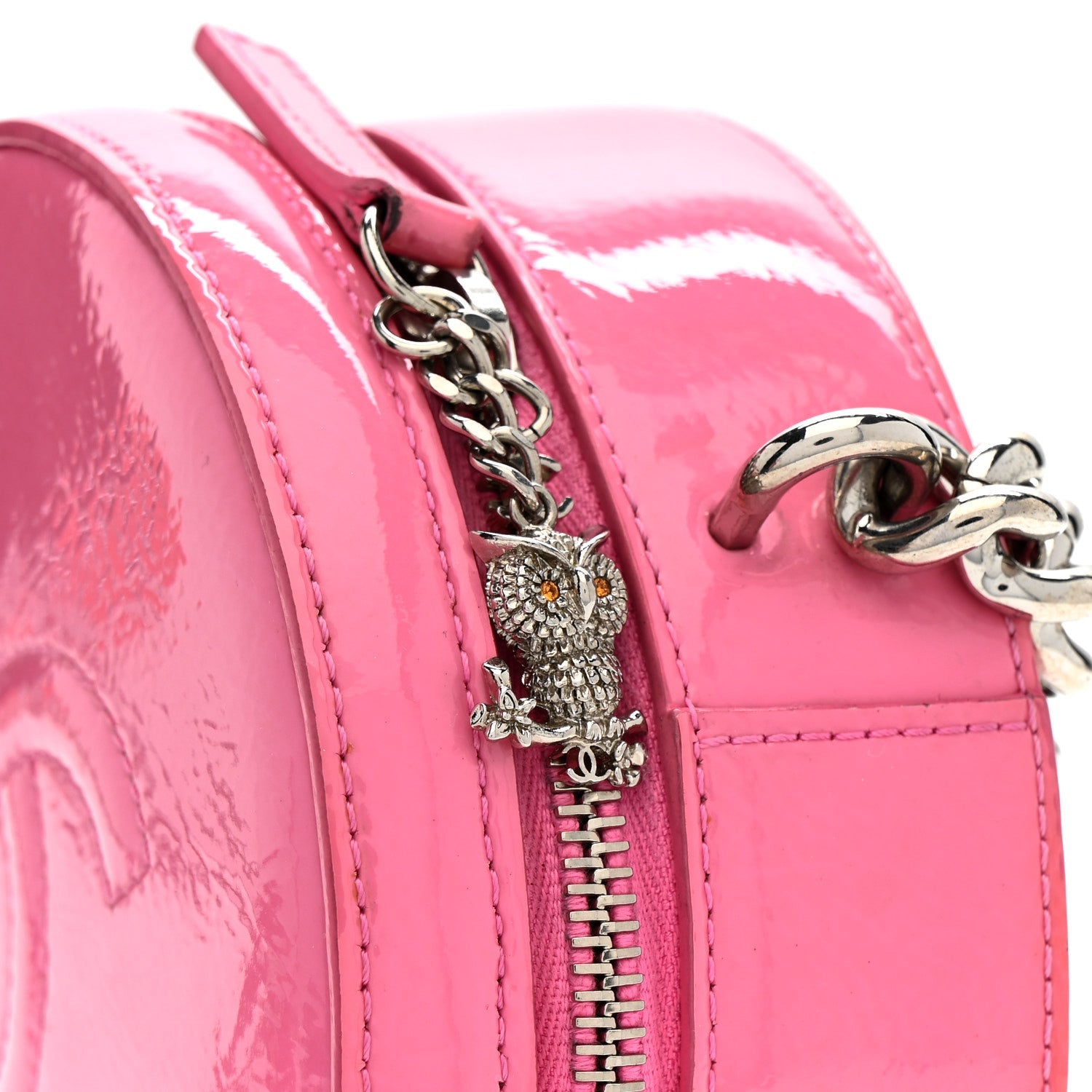 Chanel Patent Round As Earth Evening Bag Pink