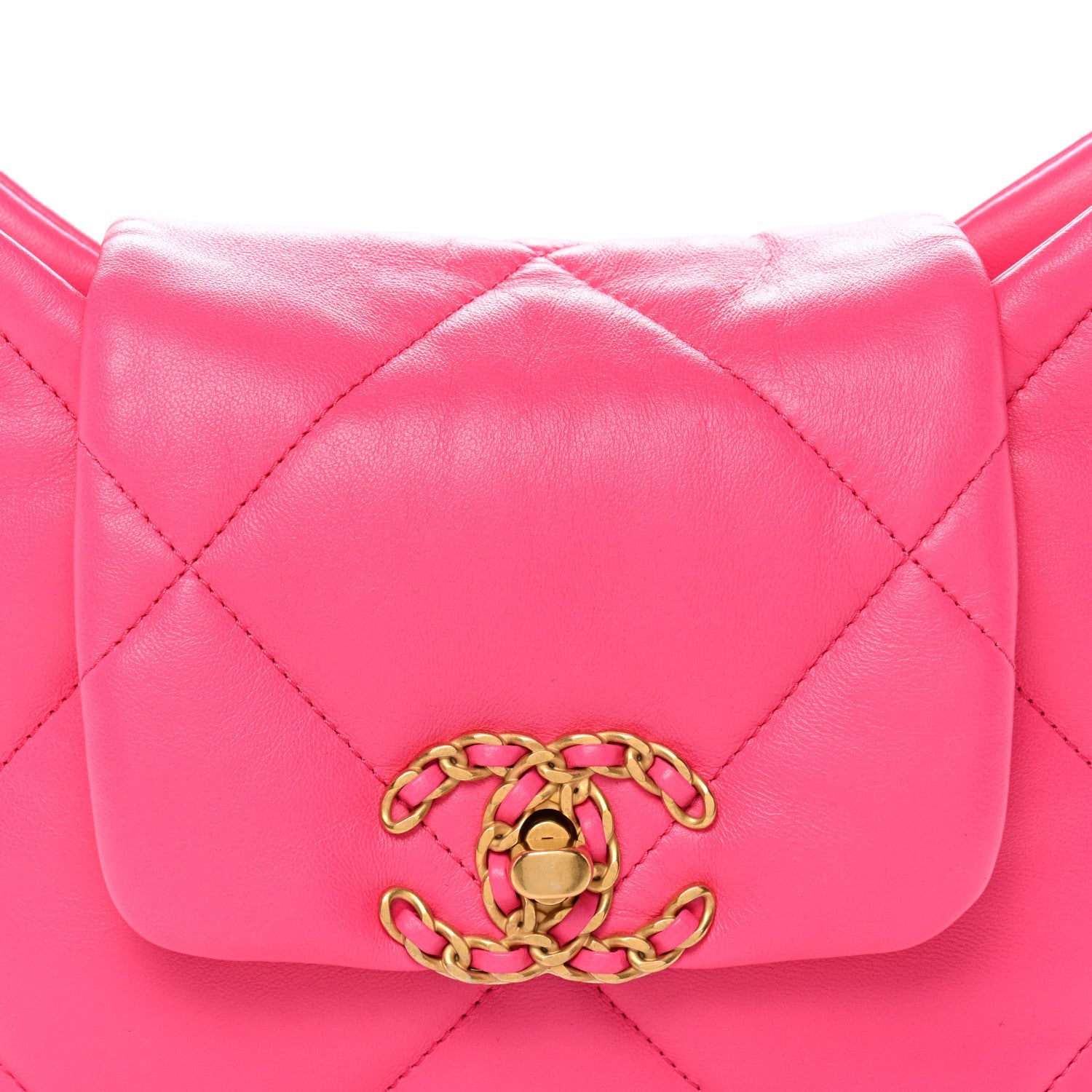 Chanel Lambskin Quilted Chanel 19 Hobo Pink
