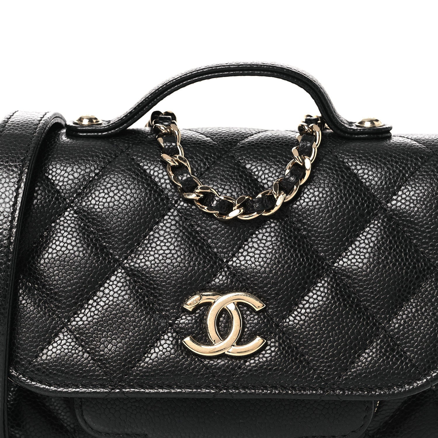 Chanel Caviar Quilted Business Affinity Clutch With Chain Black