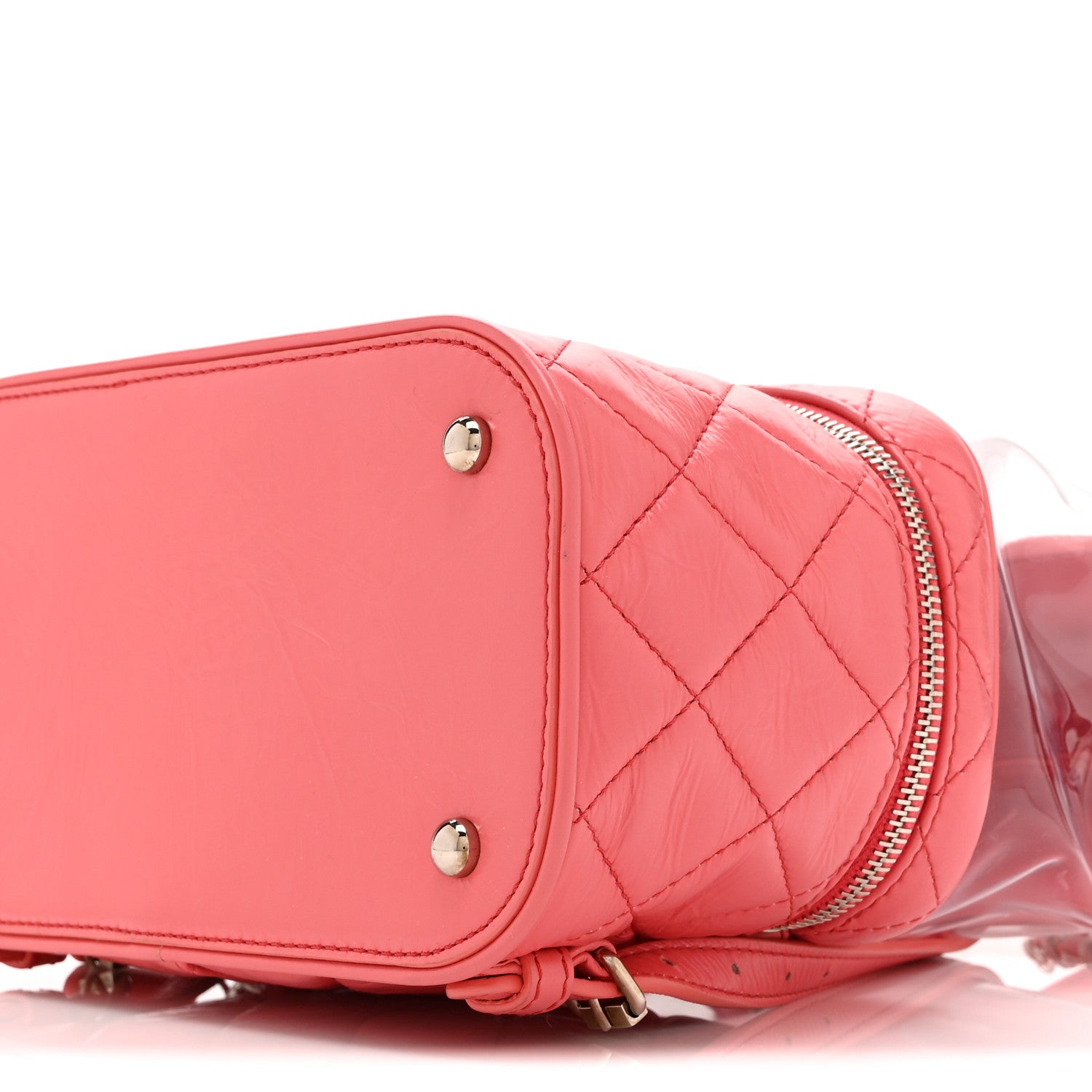 Chanel Crumpled Calfskin PVC Quilted Backpack Pink