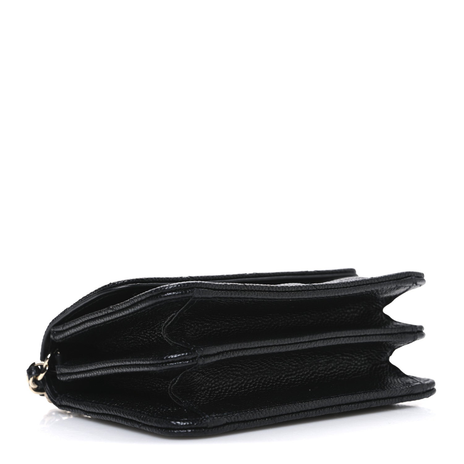 Chanel Caviar Quilted Mini Ribbon Wallet On Chain WOC Black