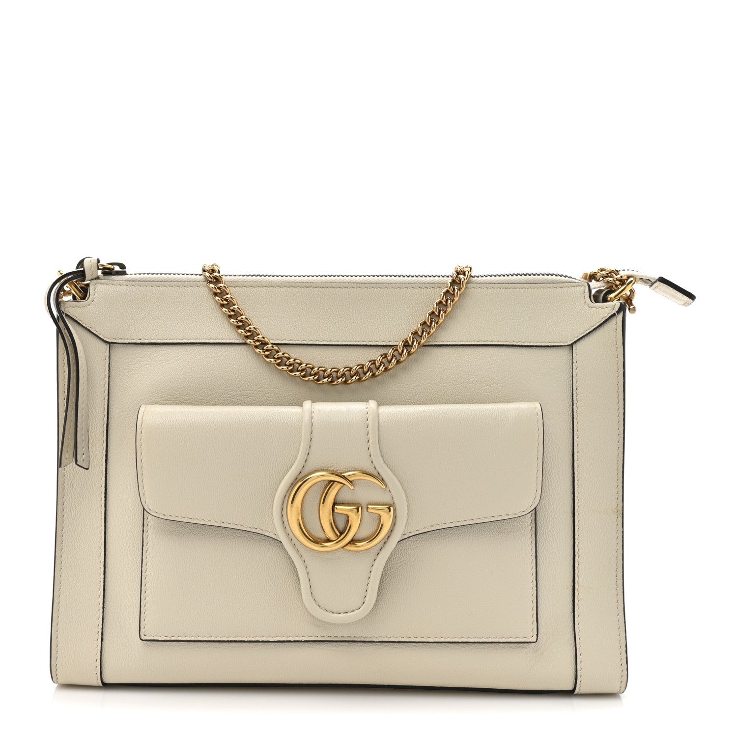 Gucci New Sakai Calfskin Lux Dahlia Chain Shoulder Bag Mystic White