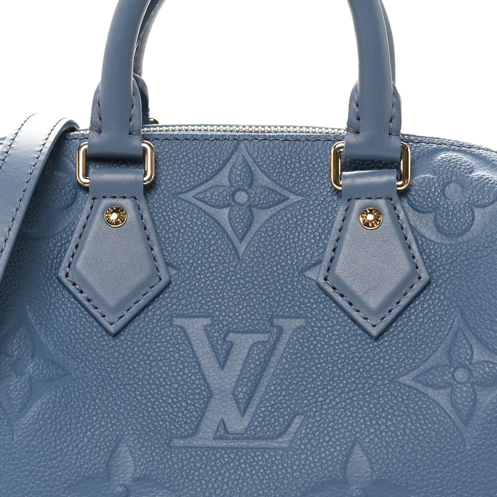 Louis Vuitton Metallic Empreinte Monogram Giant Speedy Bandouliere 20 Navy Nacre