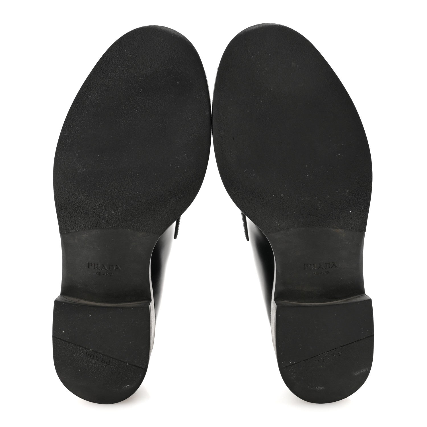 Prada Spazzolato Metal Triangle Logo 50mm Loafers 40 Black