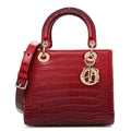 Christian Dior Alligator Gradient Medium Lady Dior Red
