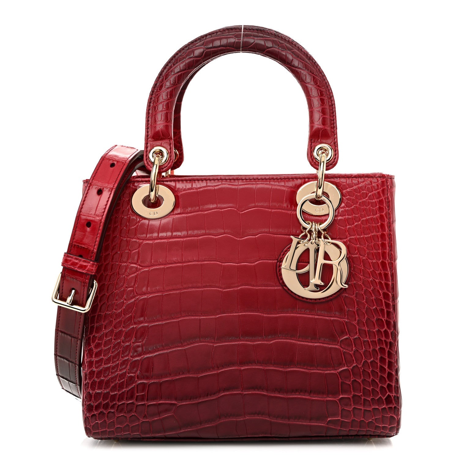 Christian Dior Alligator Gradient Medium Lady Dior Red
