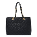 Chanel Caviar Quilted Grand Shopping Tote GST Black