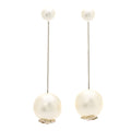 Pearl CC Drop Earrings Gold
