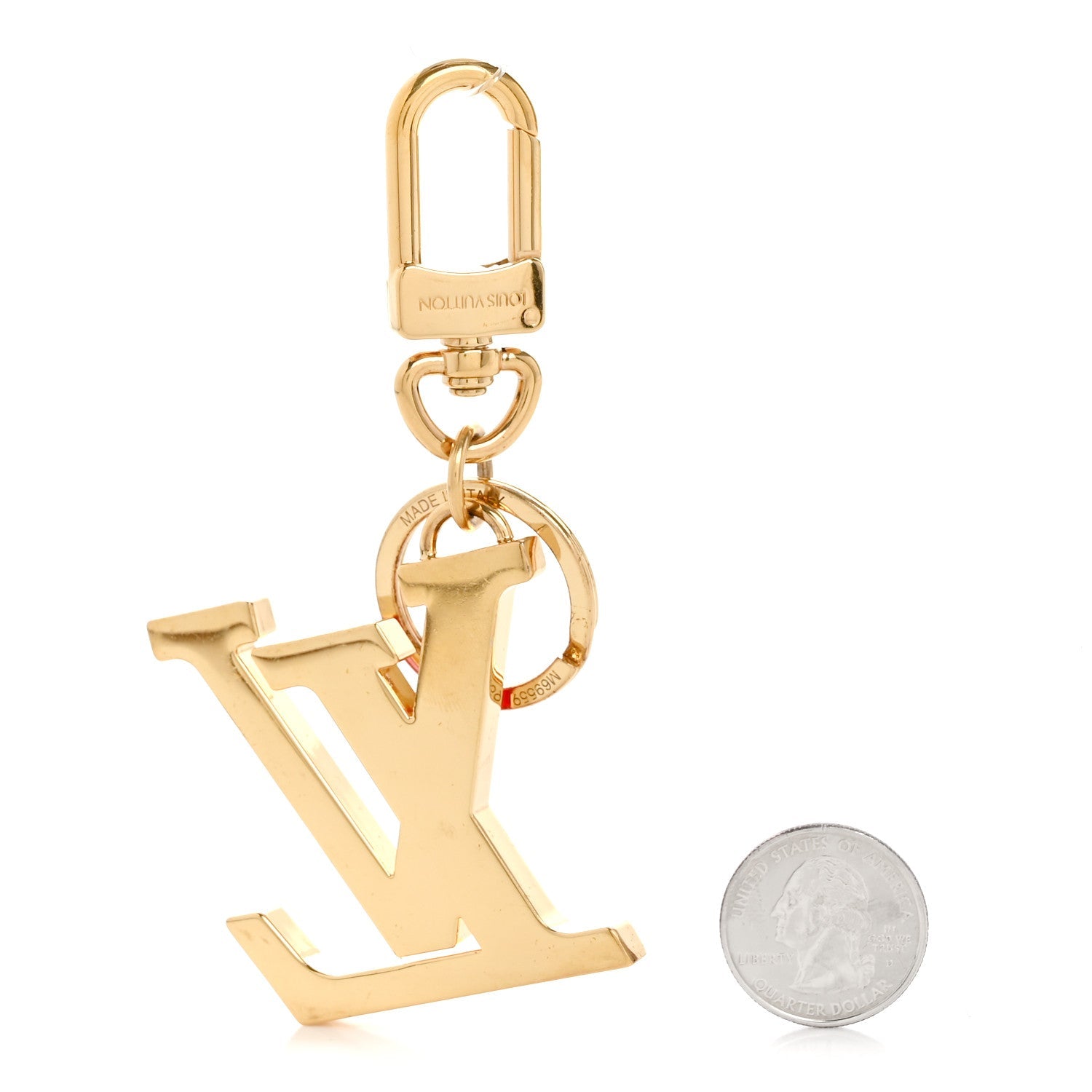 Louis Vuitton Metal LV Glass Bag Charm Key Holder Rouge Rose