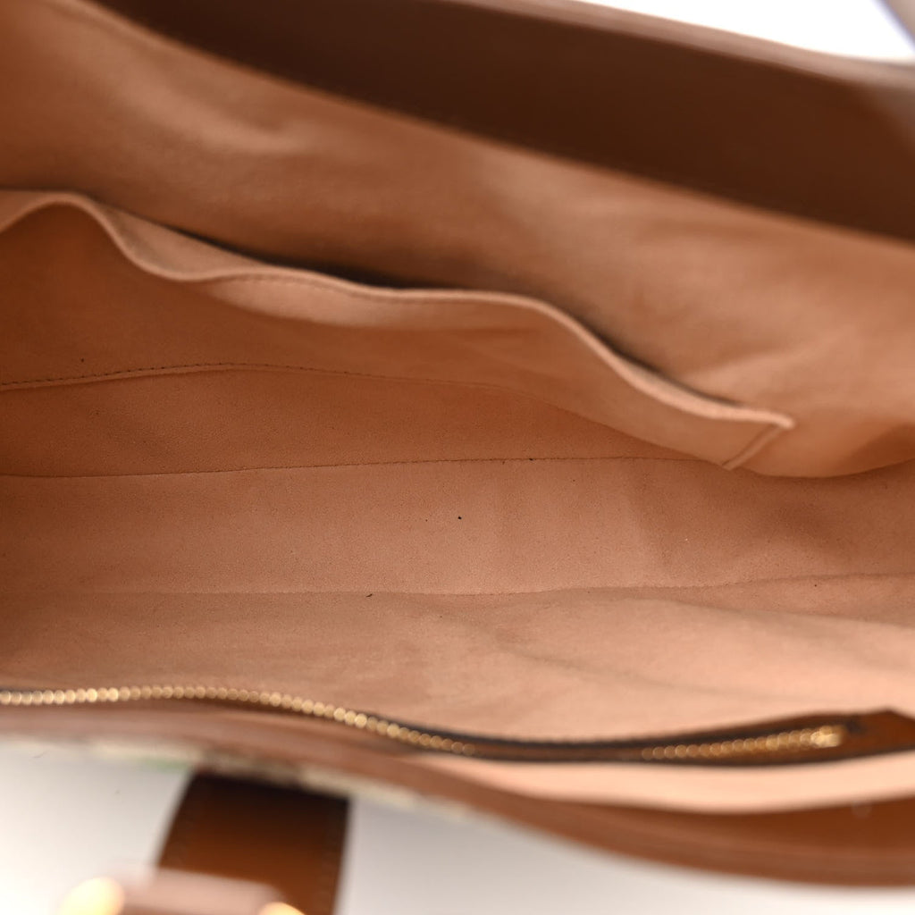 Gucci GG Supreme Monogram Azalea Calfskin Web Medium Jackie 1961 Hobo Beige Ebony Brown Sugar