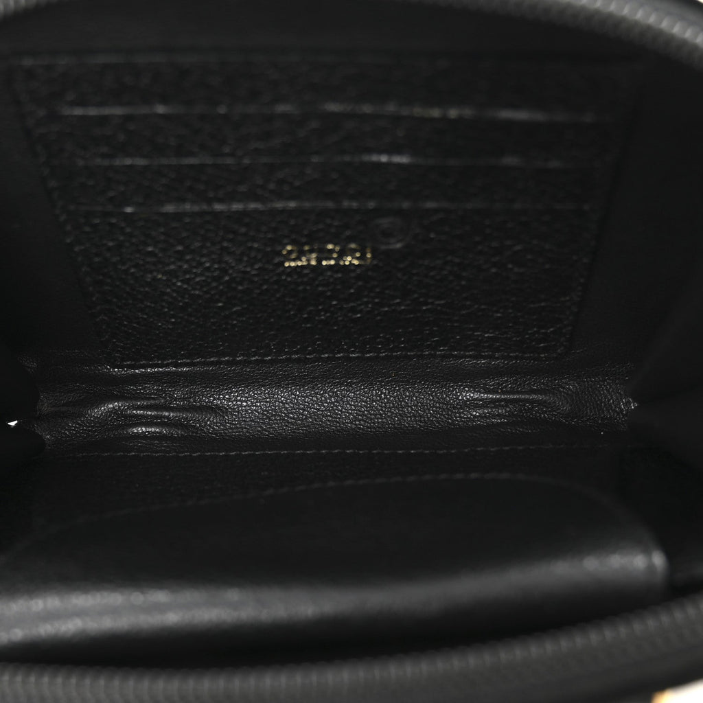 Gucci Suede Mini Bamboo Handle Bag Black