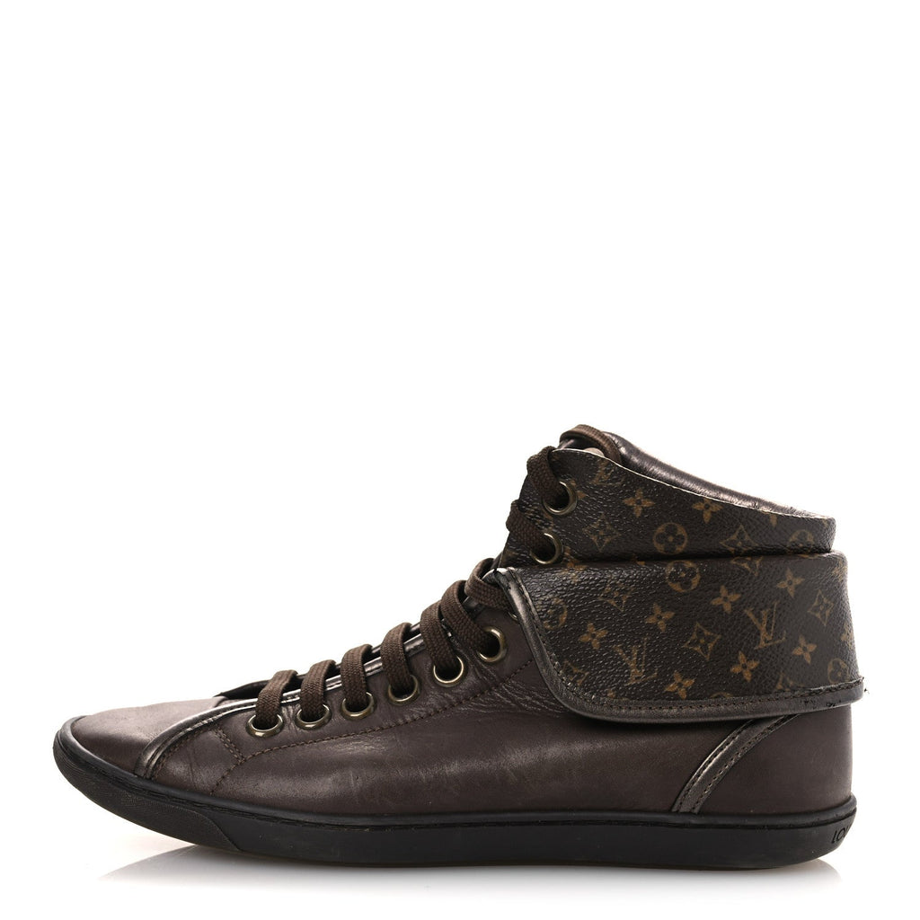 Louis Vuitton Calfskin Monogram Brea Sneaker 34.5 Brown