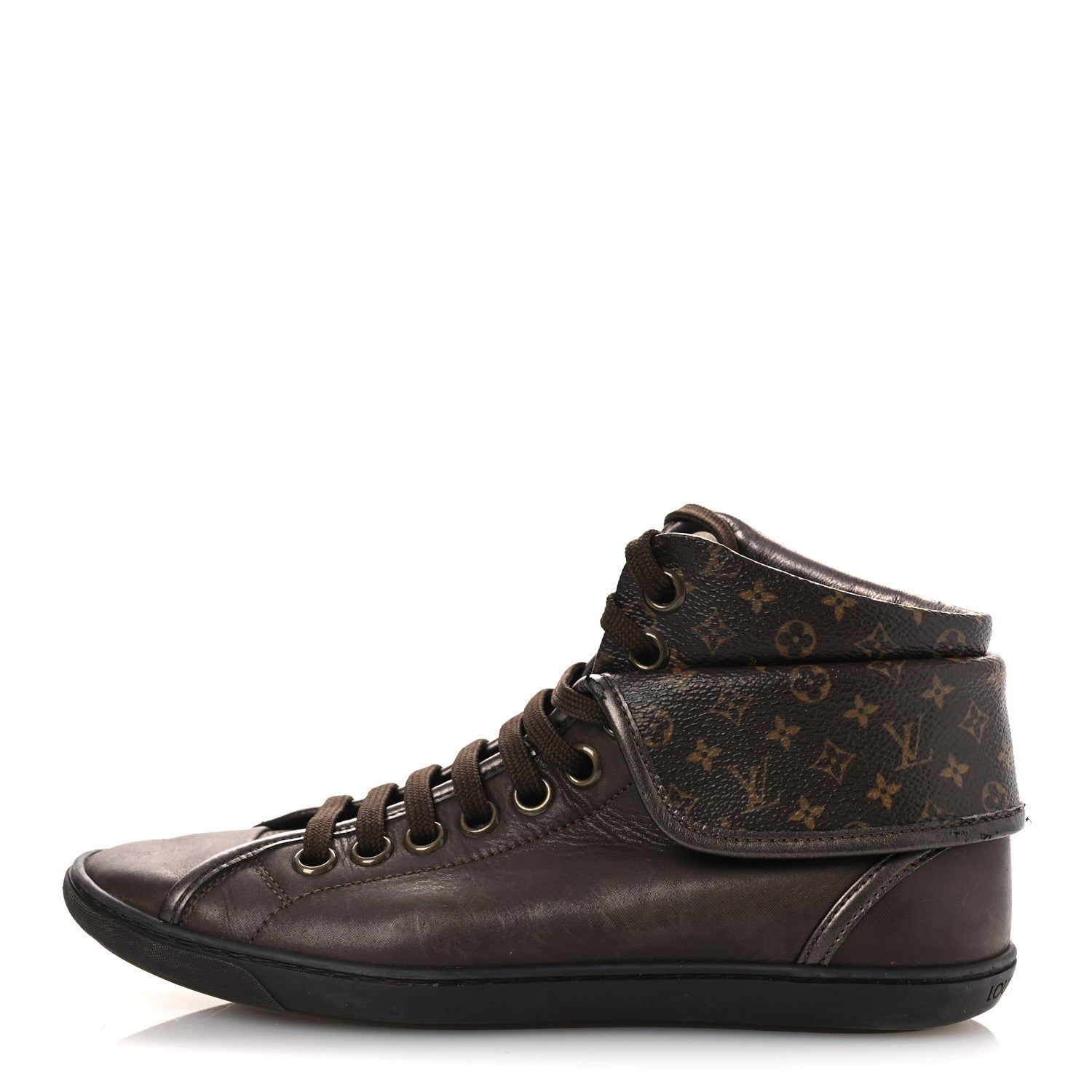 Louis Vuitton Calfskin Monogram Brea Sneaker 34.5 Brown