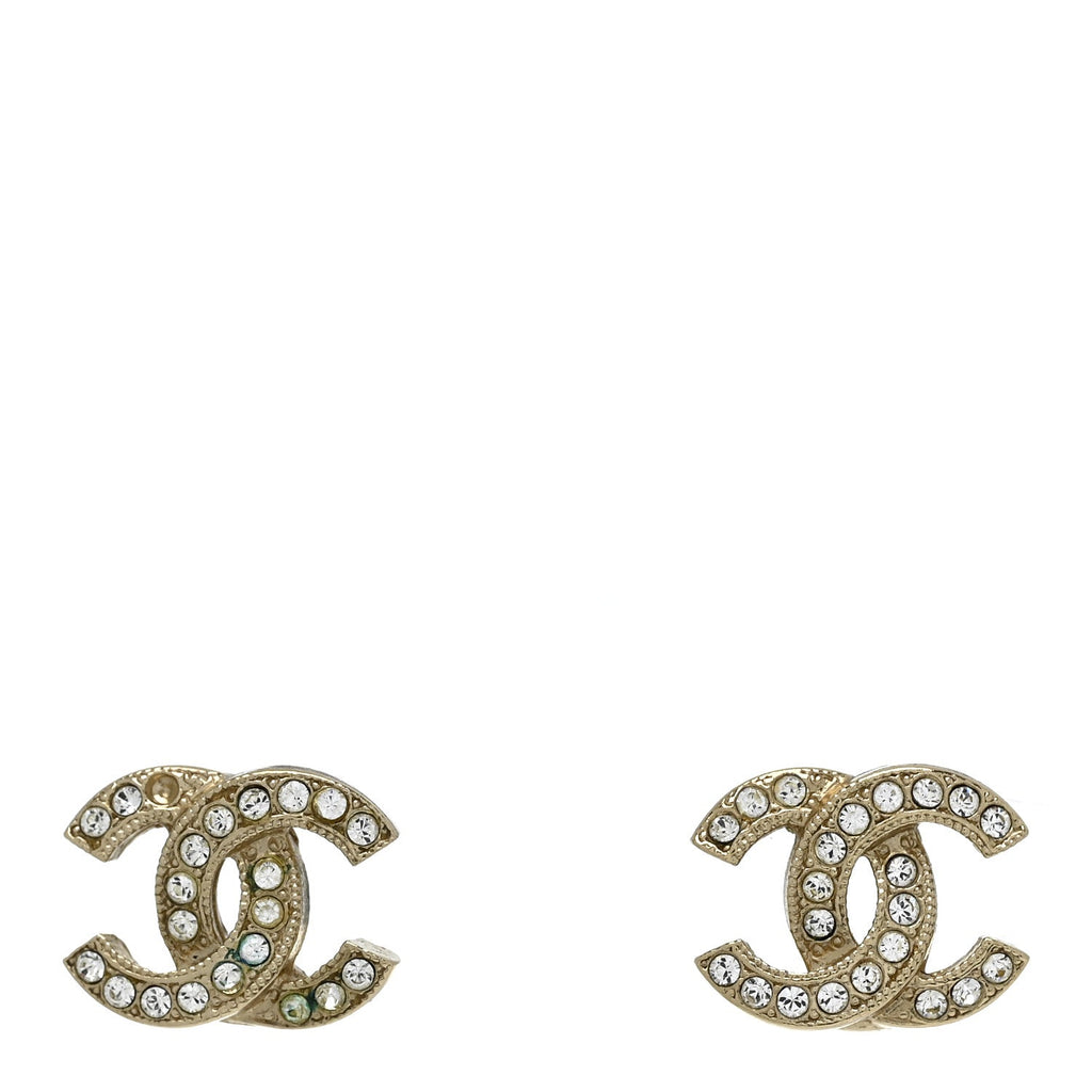 Crystal CC Earrings Gold