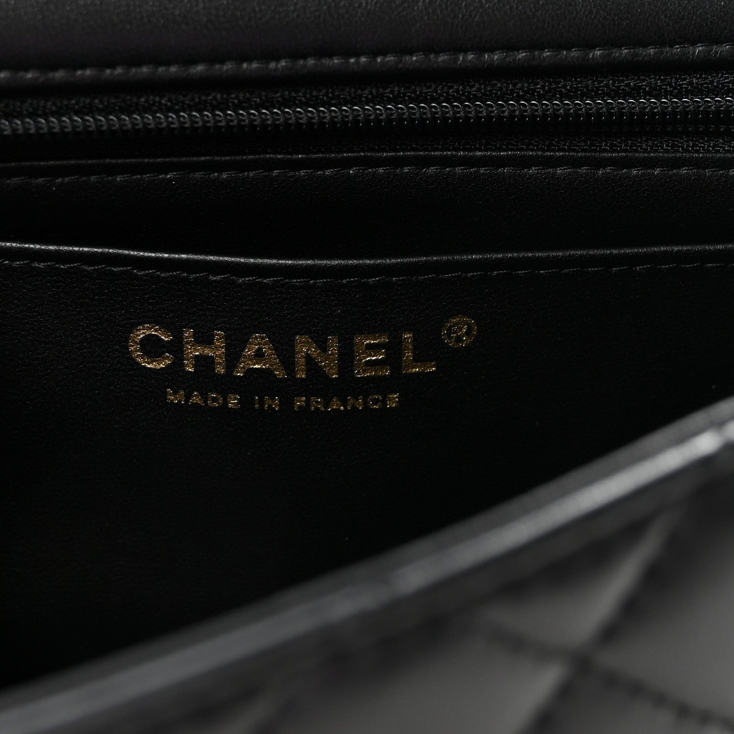 Chanel Lambskin Quilted Mini Top Handle Rectangular Flap Black