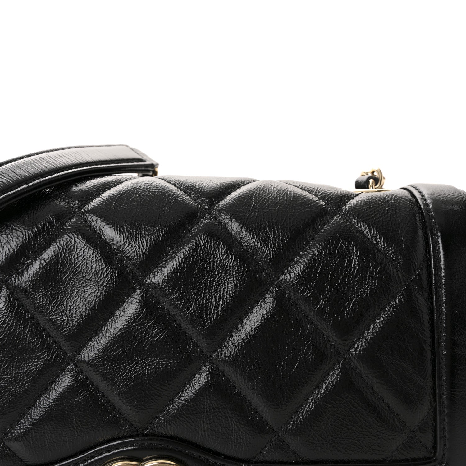 Chanel Crumpled Glazed Lambskin Quilted Small Flap Black