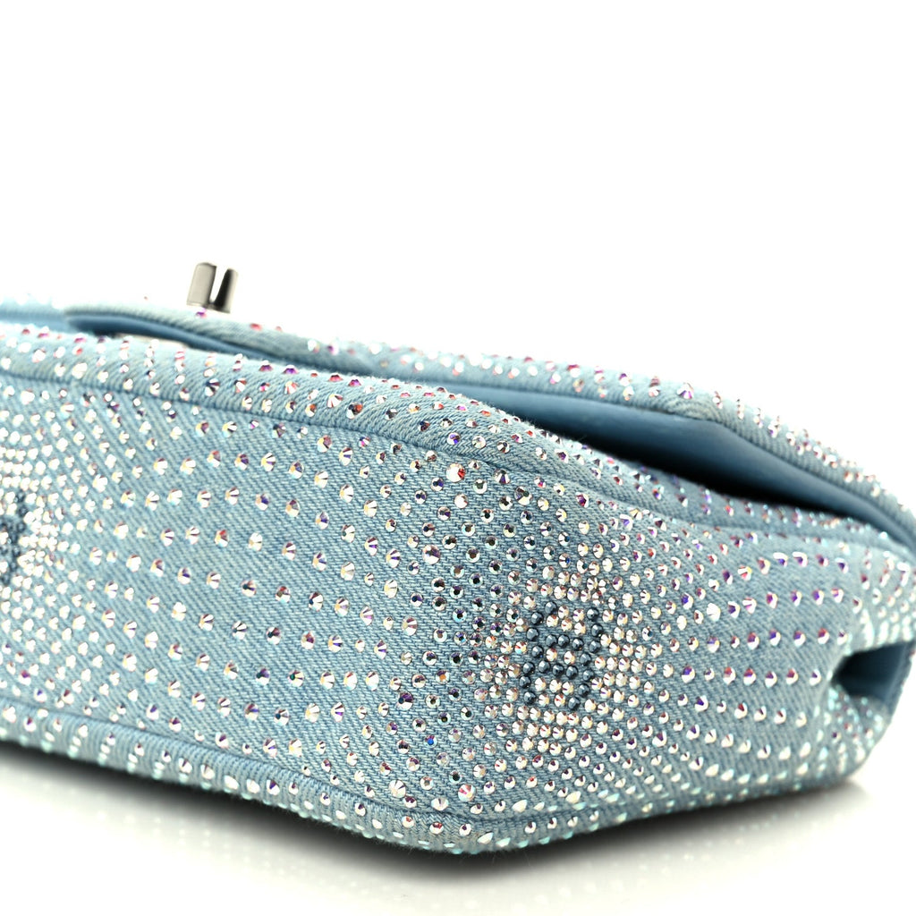 Chanel Denim Strass Evening Flap Bag Blue