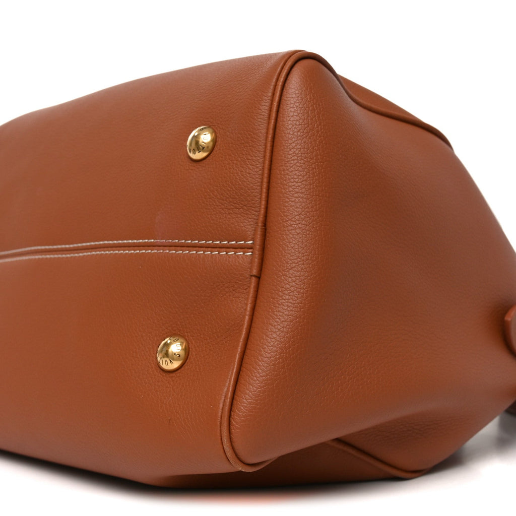 Louis Vuitton Grained Calfskin Low Key Speedy 30 Cognac