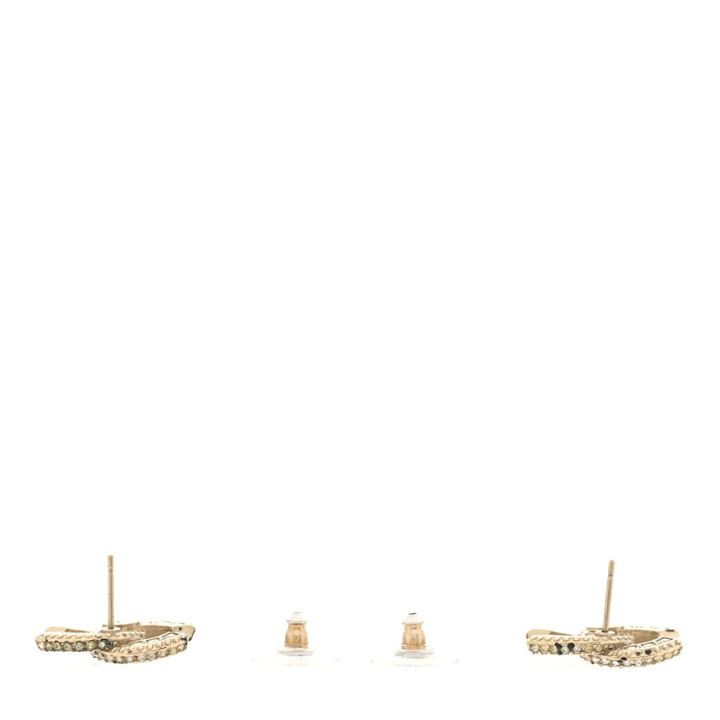 Crystal Timeless CC Earrings Light Gold