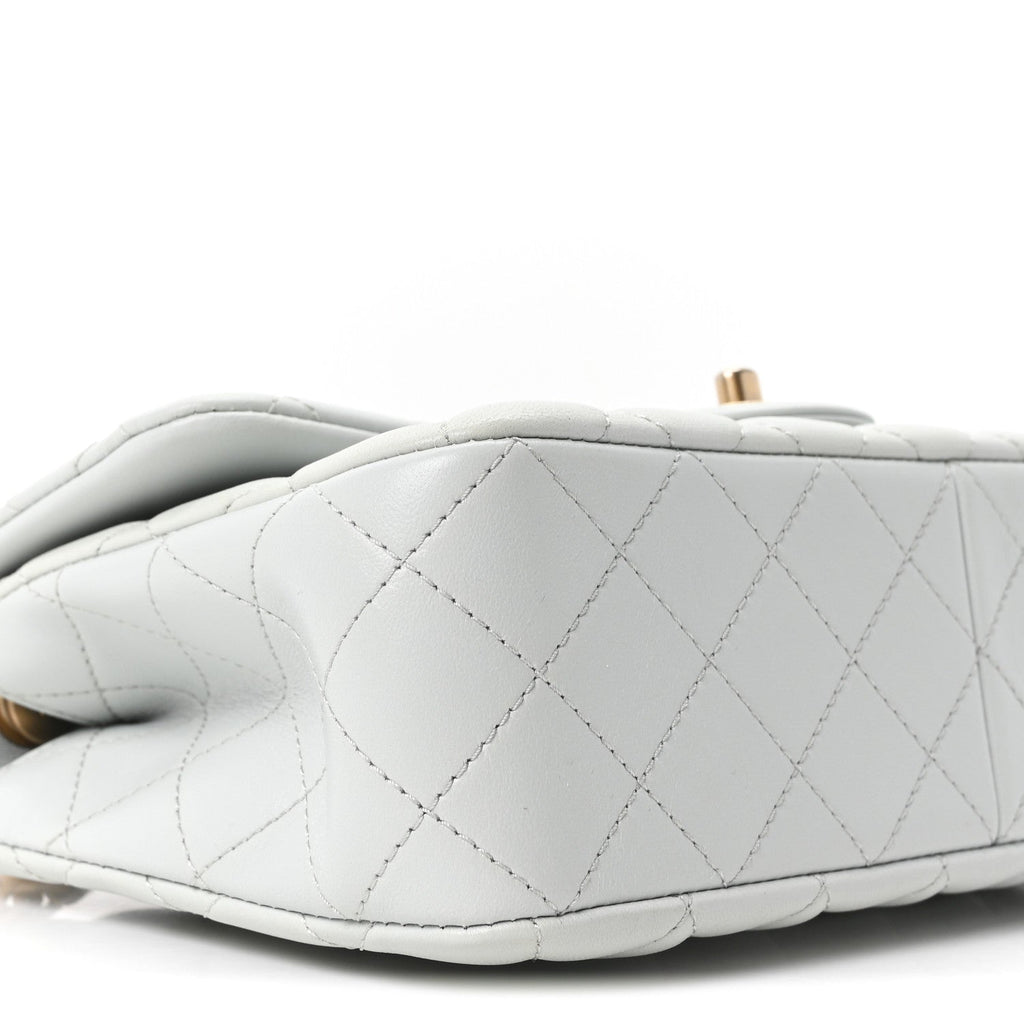 Chanel Lambskin Quilted Small Sweet Camellia Flap Light Blue