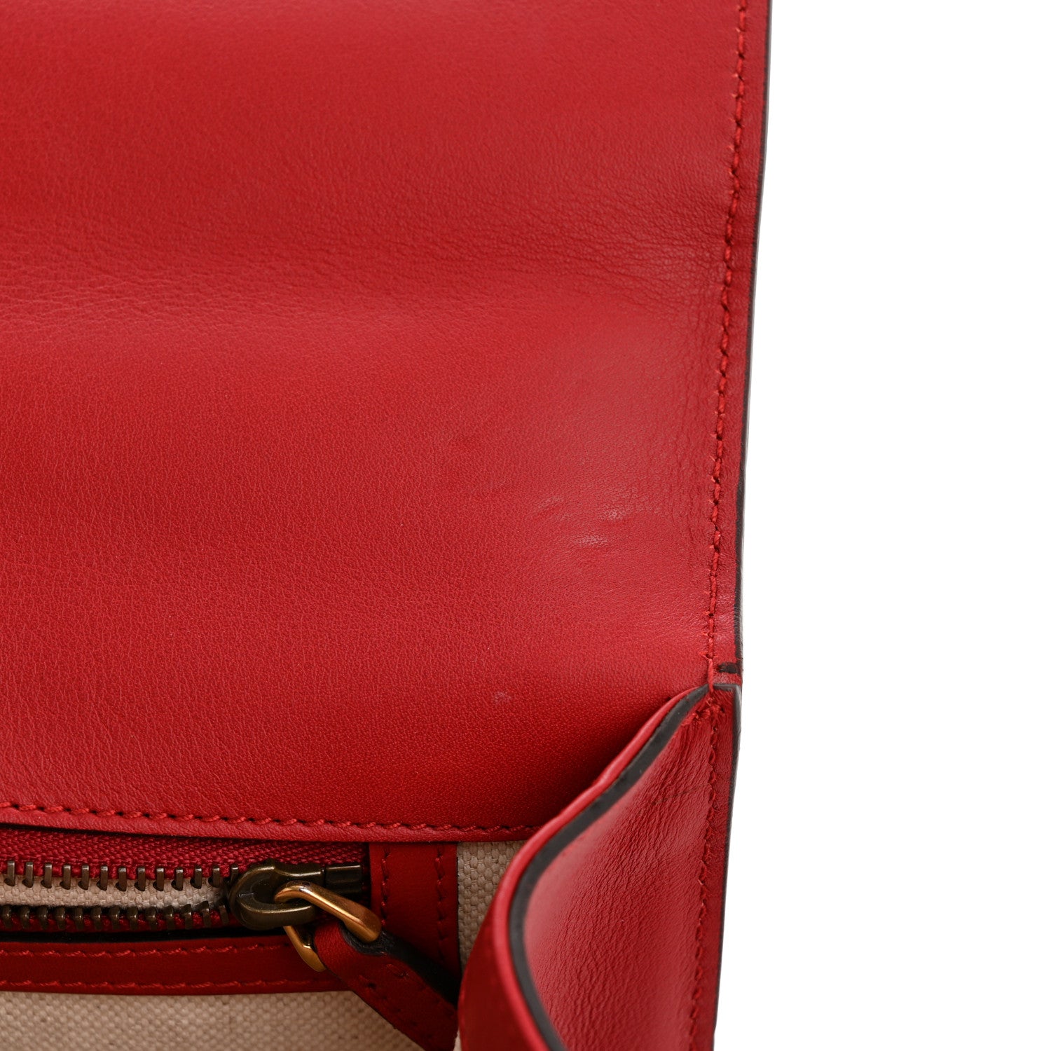 Gucci Calfskin Web Medium Peony Chain Shoulder Bag Red