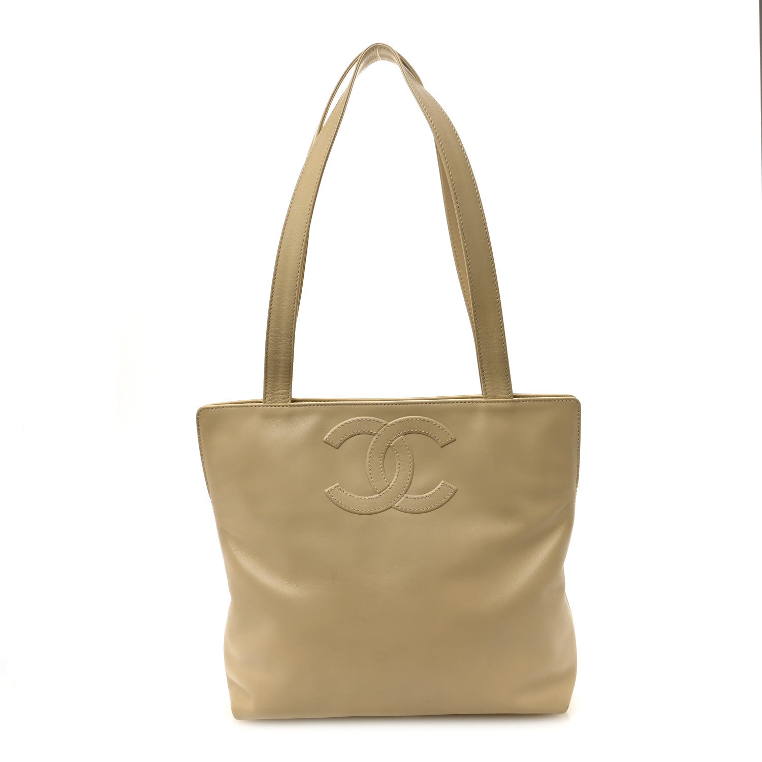 Chanel Calfskin CC Tote Beige