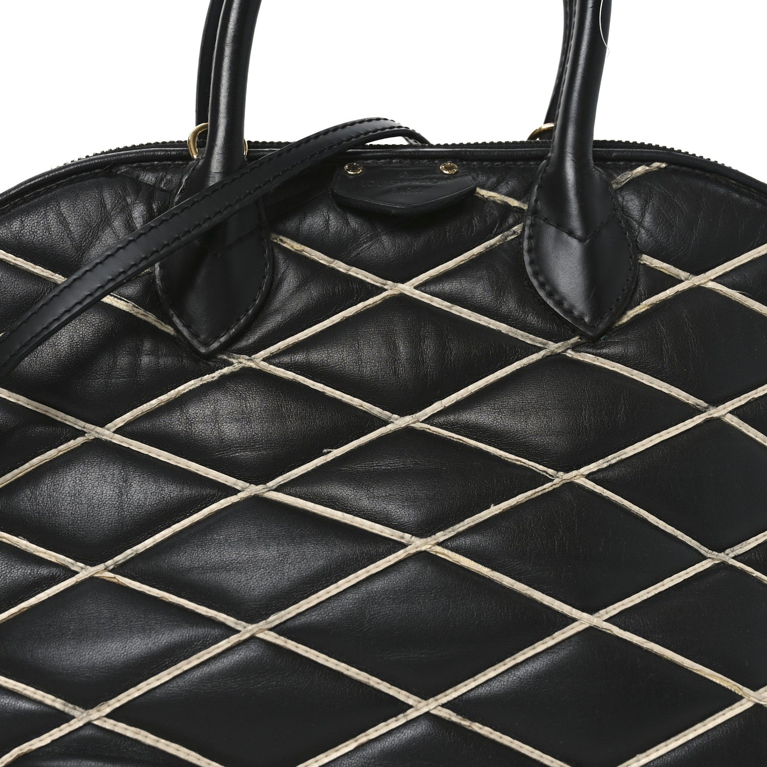 Louis Vuitton Lambskin Malletage Alma PM Black