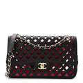 Chanel Lambskin Sea Through Flap Black Multicolor