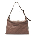Chanel Shiny Lambskin Quilted Maxi Hobo Brown