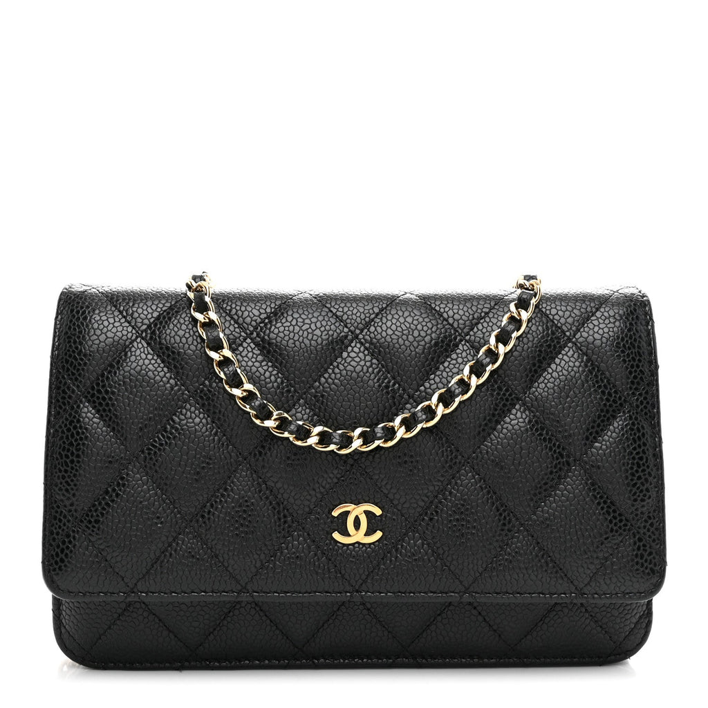 Chanel Caviar Quilted Wallet on Chain WOC Black