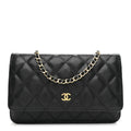 Chanel Caviar Quilted Wallet on Chain WOC Black