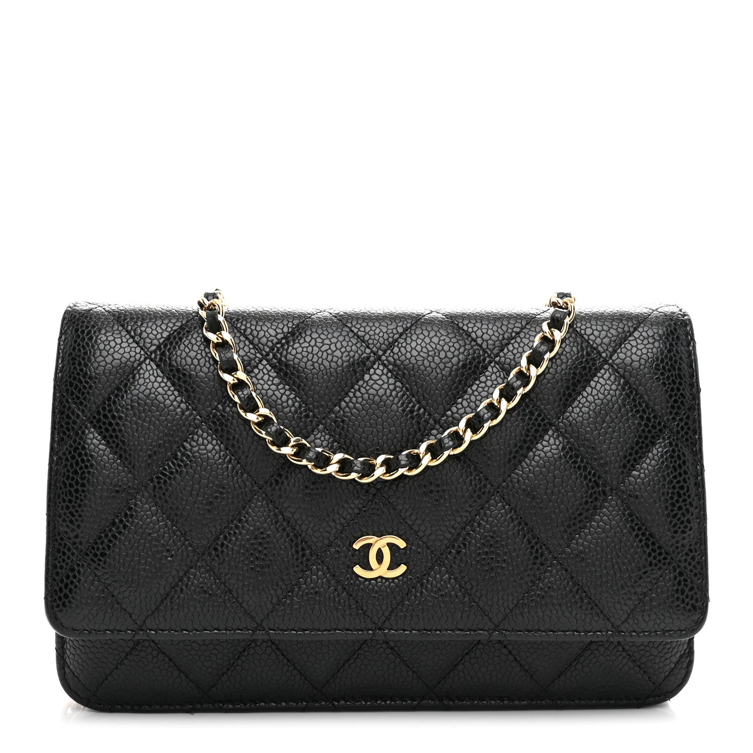 Chanel Caviar Quilted Wallet on Chain WOC Black
