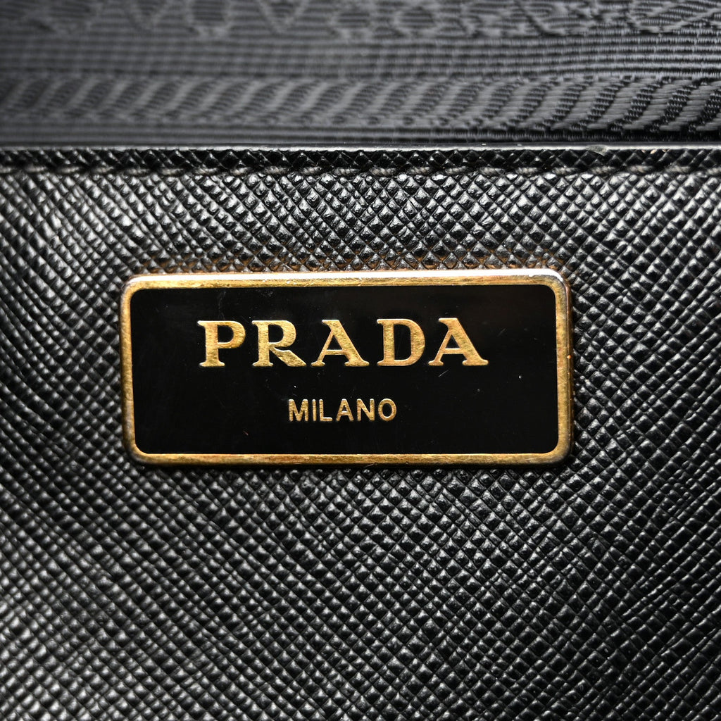 Prada Saffiano Lux Medium Galleria Double Zip Tote Black