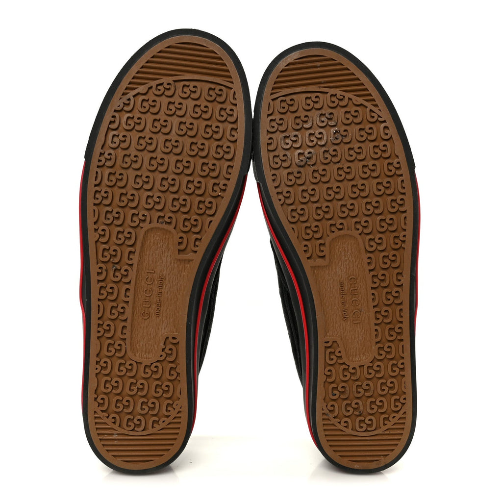 Gucci GG Nylon Mens 1977 Tennis Slip On Sneakers 8.5 Black