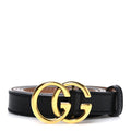 Gucci Calfskin Double G 20mm Belt 85 34 Black
