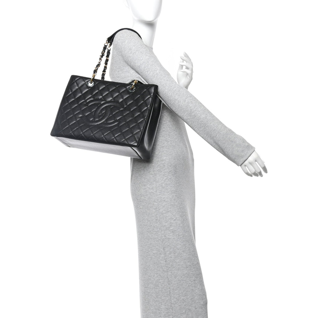 Chanel Caviar Quilted Grand Shopping Tote GST Black
