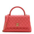 Chanel Caviar Quilted Small Coco Handle Flap Pink