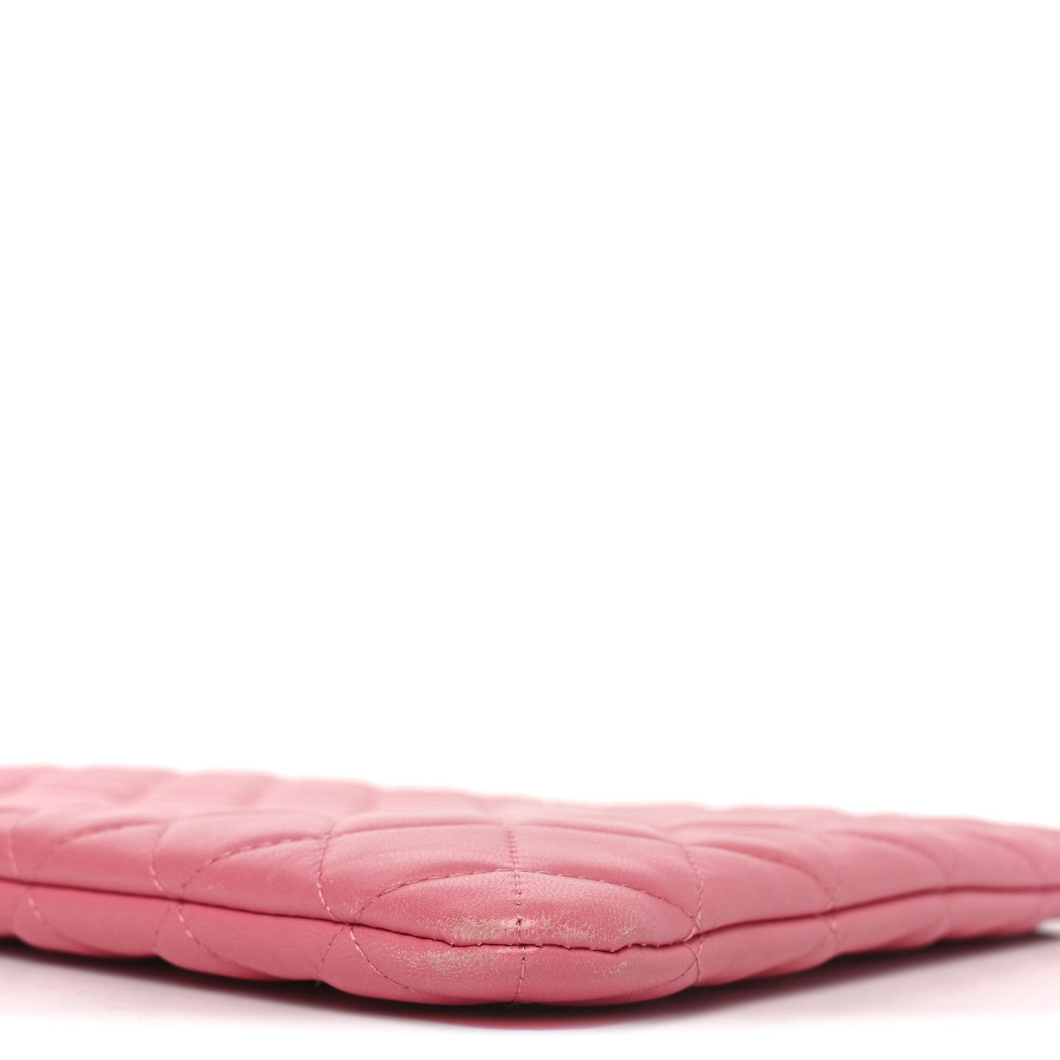 Lambskin Quilted Medium Casino Beauty CC Cosmetic Case Fuchsia
