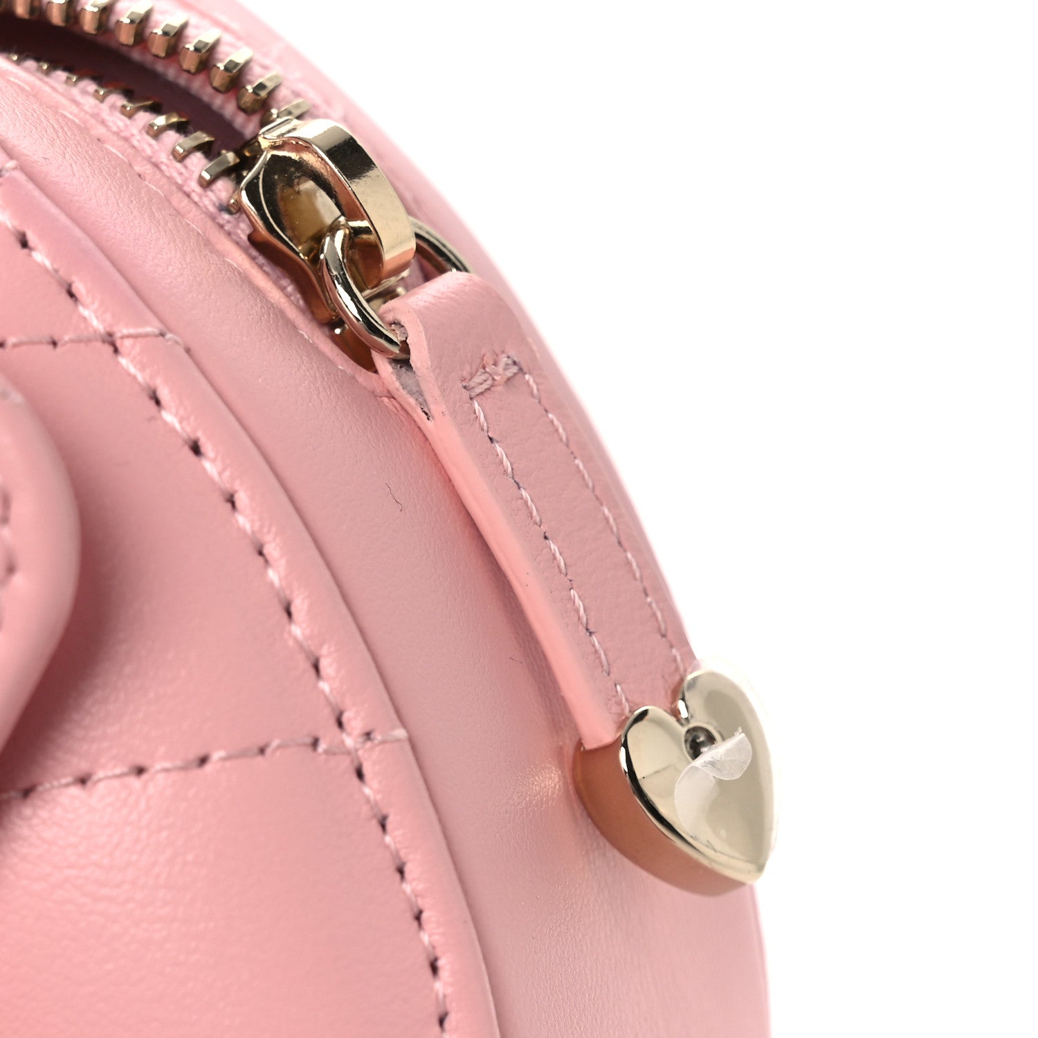 Chanel Lambskin Quilted CC In Love Heart Waist Belt Bag With Chain Light Pink