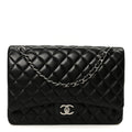 Chanel Lambskin Quilted Maxi Double Flap Black