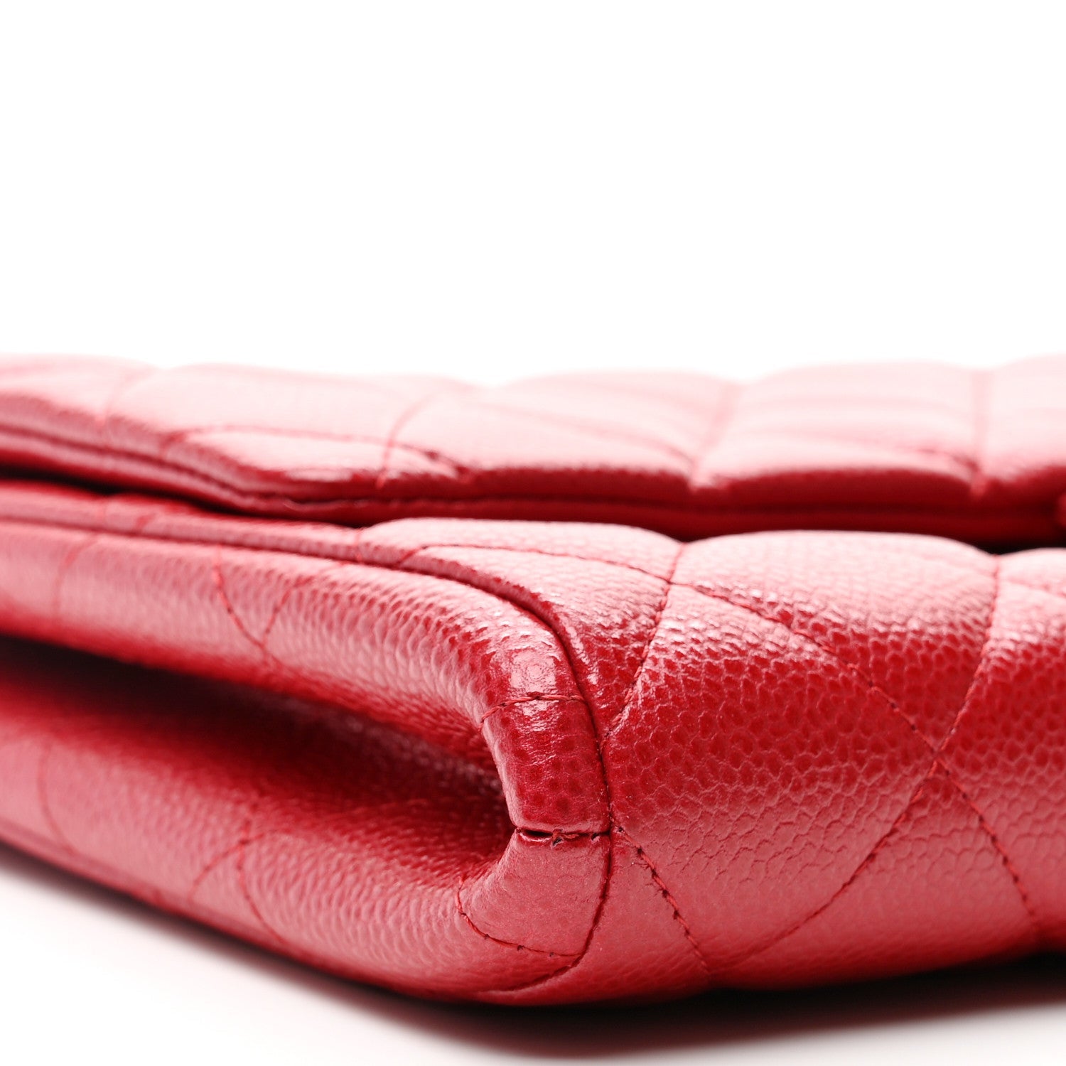Chanel Iridescent Caviar Quilted Clutch With Chain Flap Red