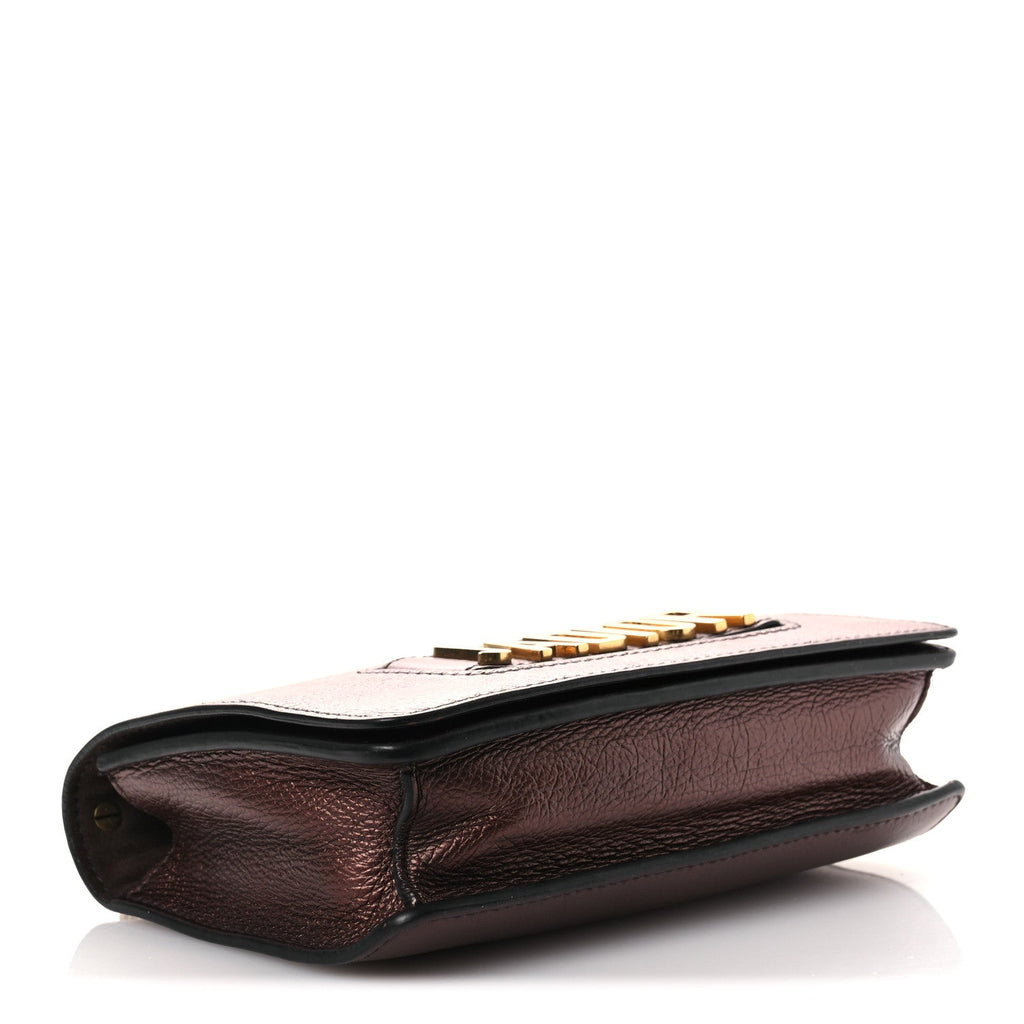Christian Dior Metallic Calfskin J'Adior Chain Flap Bag Noisette