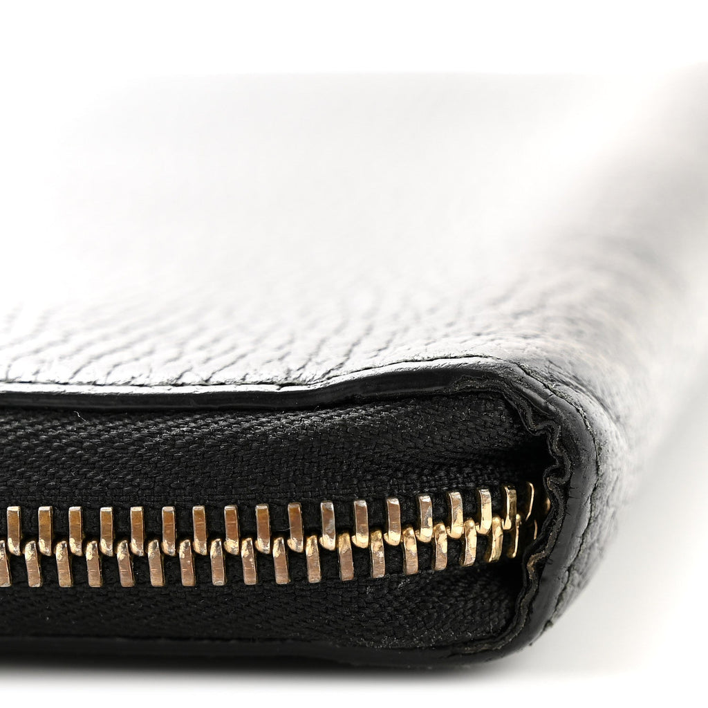 Gucci Dollar Calfskin GG Zip Around Wallet Black