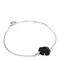 18K White Gold Diamond Black Onyx Camelia Sculpte Bracelet