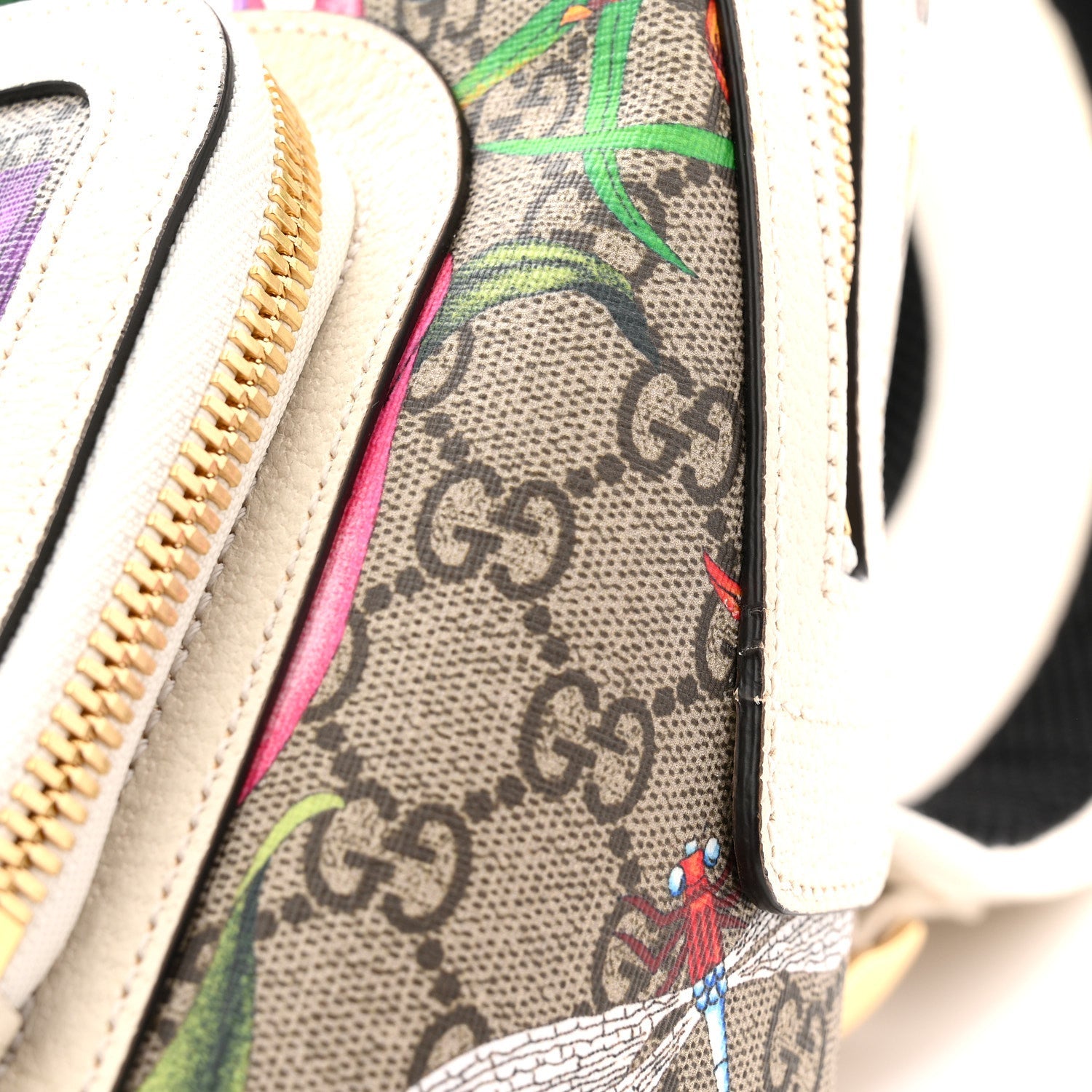 Gucci GG Supreme Monogram Flora Web Small Ophidia Day Backpack White