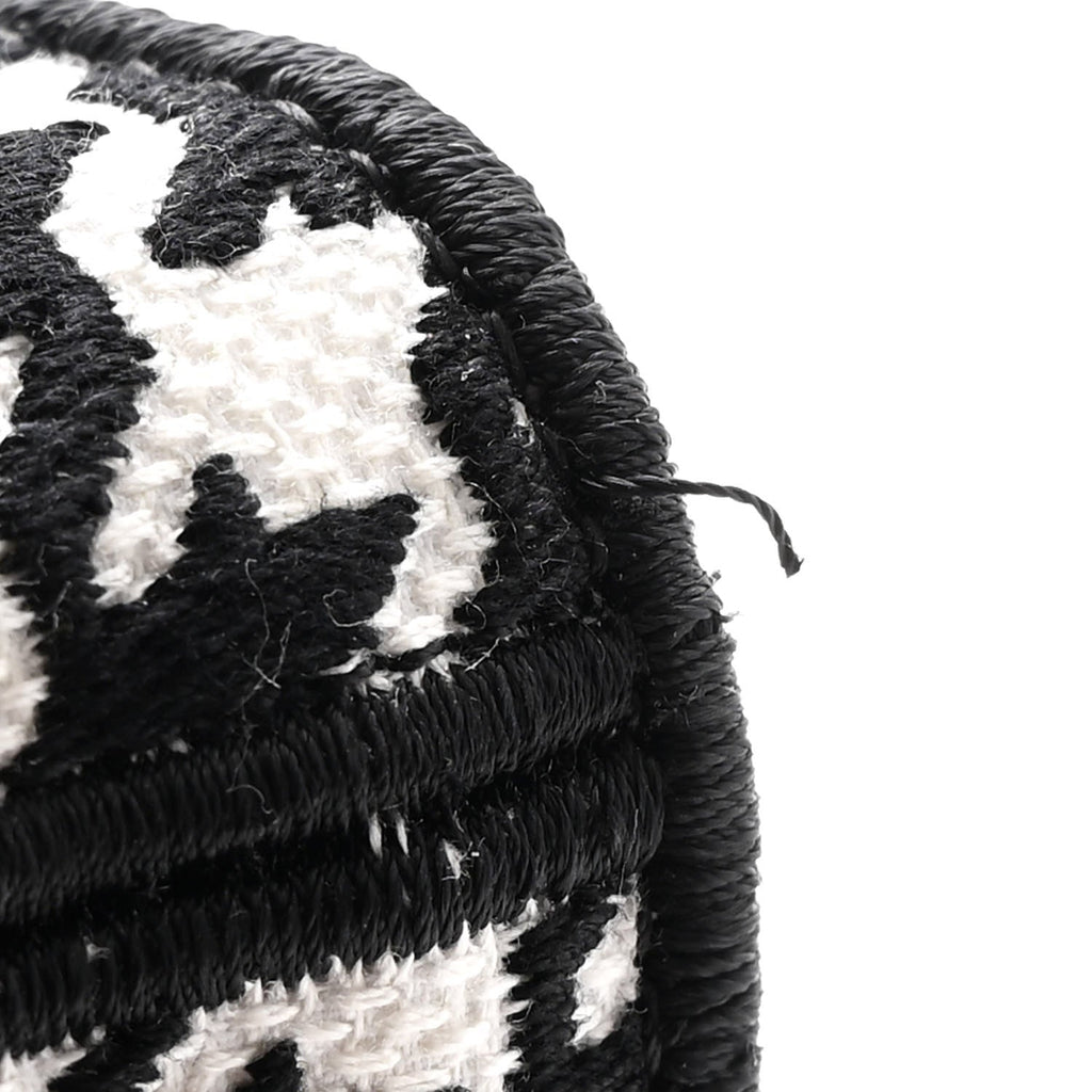 Christian Dior Canvas Houndstooth Embroidered Medium Lady D-Lite Black White